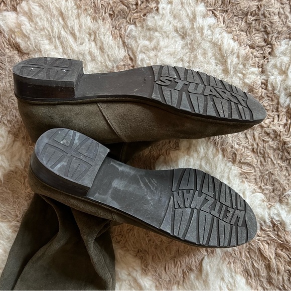 Stuart Weitzman Lowland Suede Over the Knee Boots in Grey/Green Sz 8 (fits 9) - Picture 4 of 4